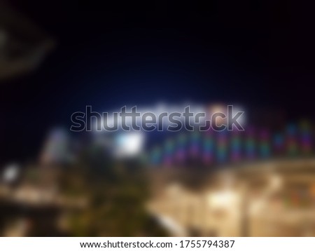 Blur background and light sign at night.