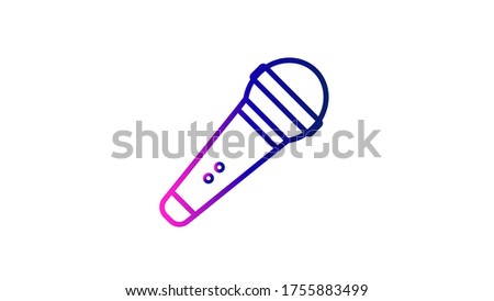 microphone or mic with isolated on gradient background vector illutration