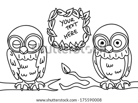 cute owl with copy space