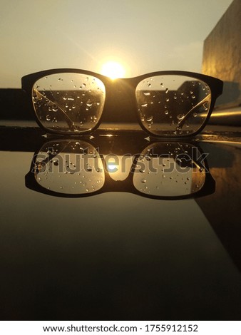 Beautiful specks photo with the sunset