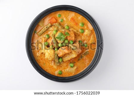south Indian food ,Korma, a mix vegetable curry prepare using coconut milk Royalty-Free Stock Photo #1756022039