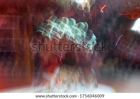 blurred red and white lights, lighting technology, captured in motion