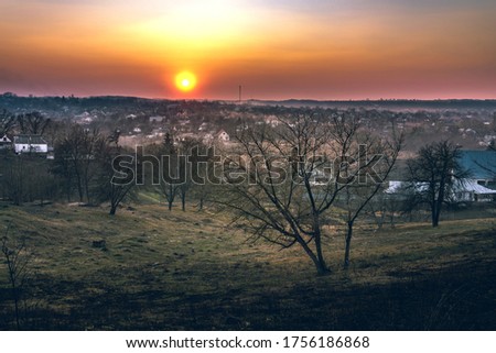 Photo of landscape in spring morning time