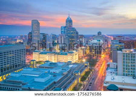 Indianapolis city downtown skyline cityscape of USA