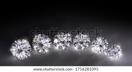 Large carat size diamond comparison. 1-3 carat . For jeweler . Royalty-Free Stock Photo #1756281095