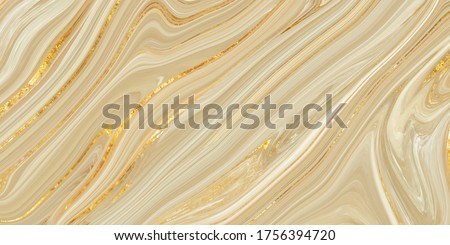 Monocolor alcohol ink marbling raster background. Liquid waves and stains. Black and gold abstract fluid art. Acrylic and oil paint flow monochrome contemporary backdrop, ivory marble with golden vein Royalty-Free Stock Photo #1756394720