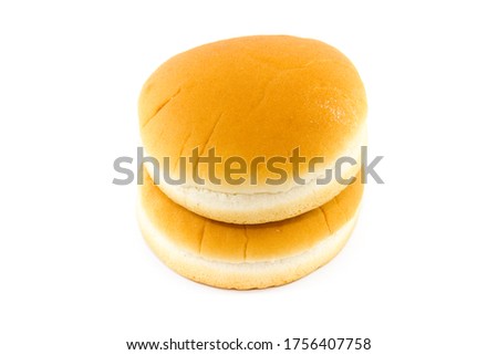 Fresh Baked Burger Buns on white background