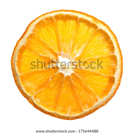 dried slice of orange over white background Royalty-Free Stock Photo #175644488