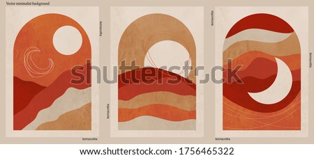 Abstract minimalist hand-drawn illustration for stories, wall decoration, postcard or brochure, cover design. Doodle background contains various shapes, spots, drops, lines. Modern trendy vector art. Royalty-Free Stock Photo #1756465322