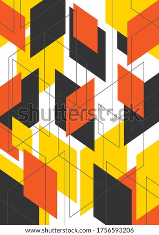 Dynamic geometric shapes compositions background. Flat and clean style, Applicable for any graphic works.
