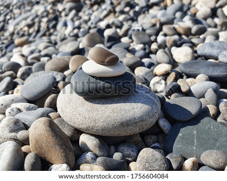 the pyramid of many stones on the beach
