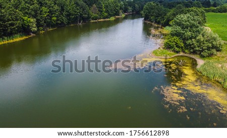 Natural landscape with rivers, shot from the air