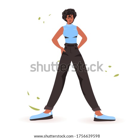 african american woman against racial discrimination black lives matter concept social problems of racism full length vector illustration Royalty-Free Stock Photo #1756639598