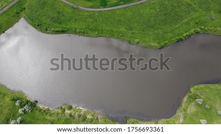 Rivers and ponds aerial view