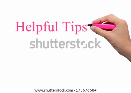 Business hand writing Helpful Tips concept