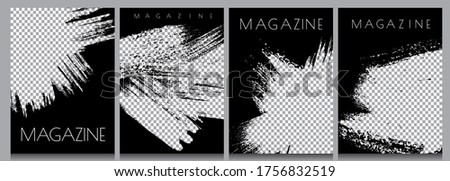 Vector illustration. Brush stroke. Grunge overlay. Design for poster, magazine, cover. A4 size