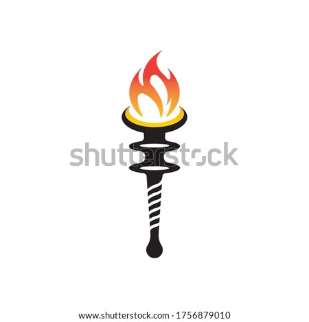 Torch vector icon illustration design template
