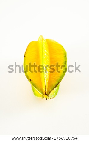 Yellow fruit carambola isolated , digitally created image