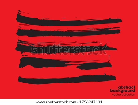 Brush strokes isolated on red background. Hand drawn illustrations. Usable for advertisement, banners, card, book cover, brochure, decoration, poster, web header template and etc.