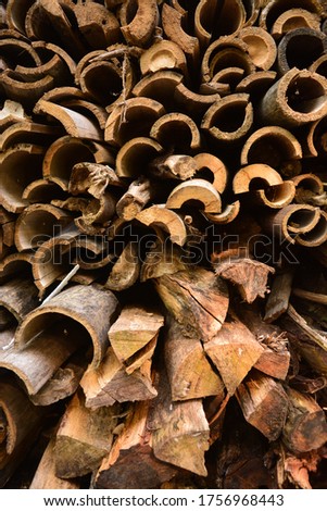 Pile of pieces of wood. Wooden background