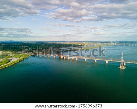 Montreal drone beautiful aerial landscape saint lawrence river