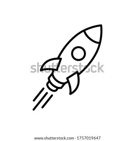 Rocket outline icon vector illustration. 