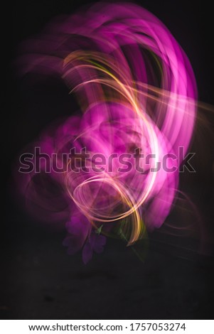 Abstract flower photography, long shutter speed, purple petals