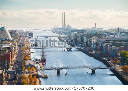 View over Dublin Royalty-Free Stock Photo #175707230