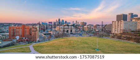Kansas City downtown skyline cityscape of USA