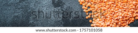 lentils bean product set Menu concept serving size. food background top view copy space 