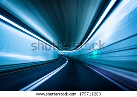 Long exposure taken in the Fort McHenry Tunnel, Baltimore, Maryland. Royalty-Free Stock Photo #175711283