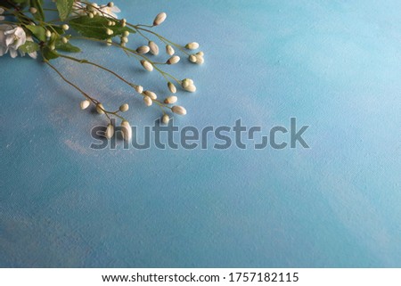 White flowers on a painted artistic background