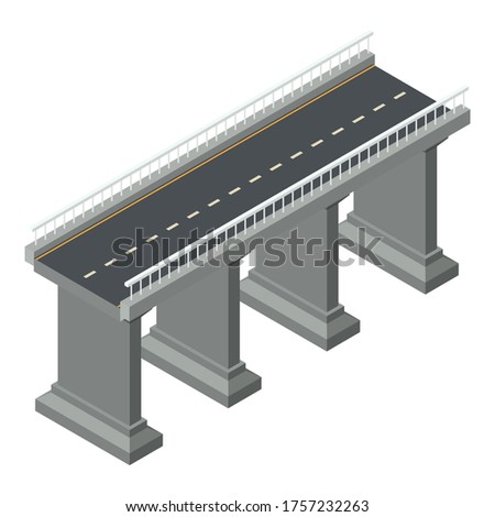 Building bridge icon. Isometric of building bridge vector icon for web design isolated on white background