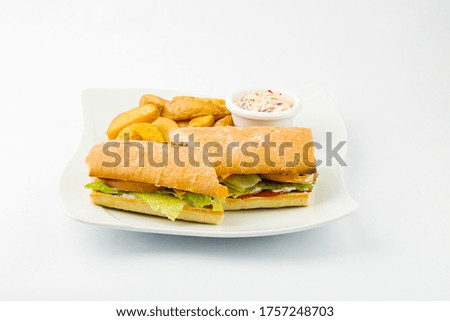 Vegetable Sandwich with Fries and Onion