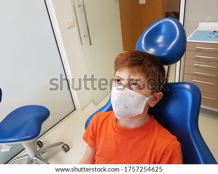 Children On Dental Inspection wearing face mask covid protection