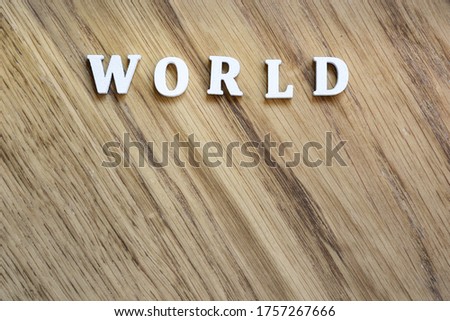 World word on wooden background