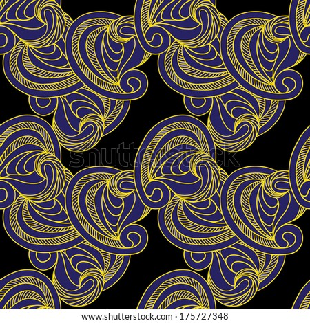 Ornate pattern. Seamless texture. Only two global colors. Easy color changes. Vector illustration/ EPS 8