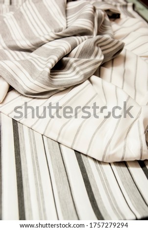 Grey Fabric and Linen Striped