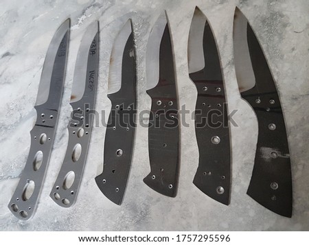 Ground knife blades, ready for compleation Royalty-Free Stock Photo #1757295596