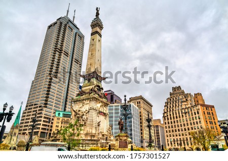 The Indiana State Soldiers and Sailors Monument in Indianapolis, the United States