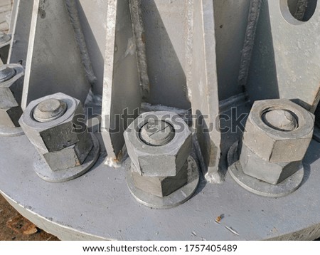 joint of two flanges by nuts and bolts pole stand.