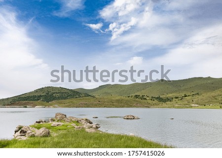 landscape photos of mountains, lakes and cloudy sky