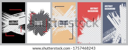 Vector illustration. Brush stroke. Grunge overlay. Design for social media stories, voucher, flyer Royalty-Free Stock Photo #1757468243