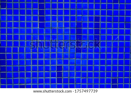  Blue ceramic tile, Abstract interior background.