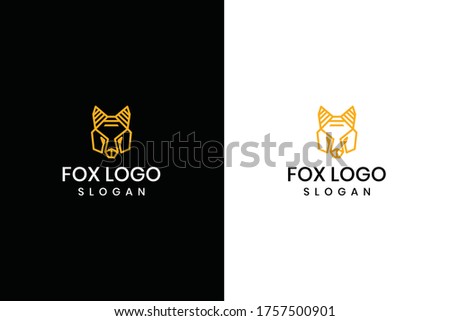 fox logo vector minimalist line