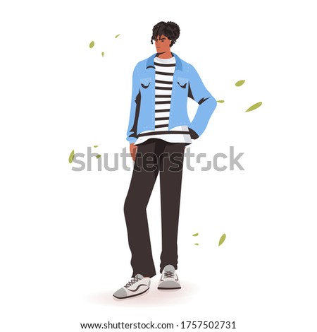 african american man against racial discrimination black lives matter concept social problems of racism full length vector illustration Royalty-Free Stock Photo #1757502731