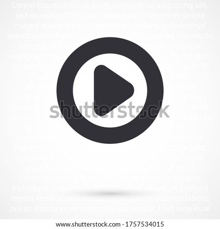 Play button icon. Reproduction. Vector EPS 10. Flat design reproduction. play icon. flat design. working graphics.