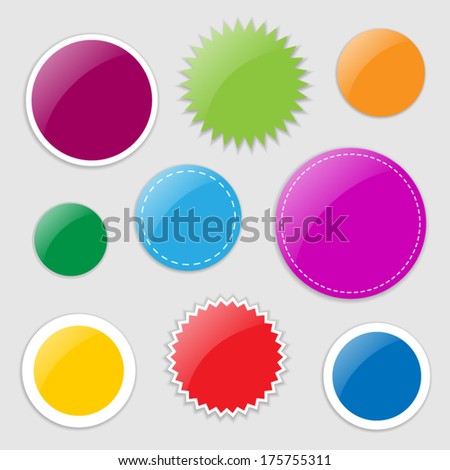 Set of vector stickers - mix of colors