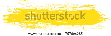 Yellow brush stroke isolated on white background. Trendy brush stroke for yellow ink paint, grunge backdrop, dirt banner, watercolor design and dirty texture. Brush stroke vector illustration