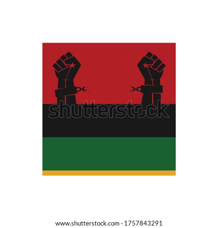 Juneteenth Background Theme. Design of Banner and Flag. Vector logo Illustration.